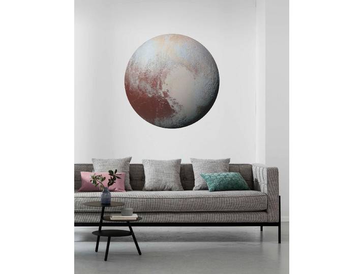 Fotobehang - Pluto 125x125cm - Rond - Vliesbehang - Zelfklevend