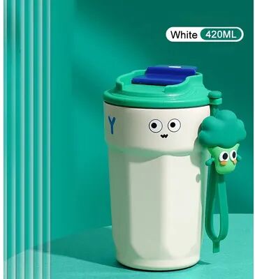 Uplifted Trends Premium Stainless Steel Travel Mug Leak Proof Coffee Tumbler With Vacuum Insulation For Outdoor & Daily Use white