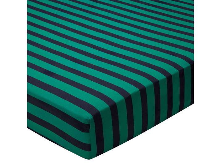 Drap-housse en coton vert 160x200x28cm