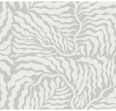 York Wallcoverings Fern Fronds Grey & White Wallpaper