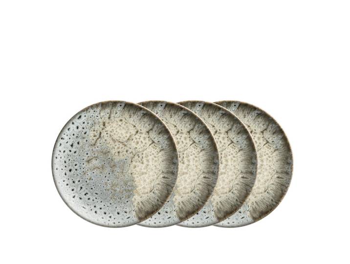 Mäser Desserttellerset Carellia, Grau, Keramik, 4-teilig, rund, 2.4 cm, Made in Europe, Essen & Trinken, Geschirr, Teller, Kuchenteller