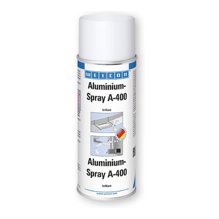 WEICON Aluminium-Spray A-400 brillant, hochwertiger Schutz gegen Rost und Korrosion, 400 ml (11051400)