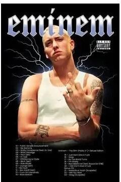 Uplift Treasures Eminem Rap Star Canvas Poster Wall Art 19 19.69 27.56 In Noframe