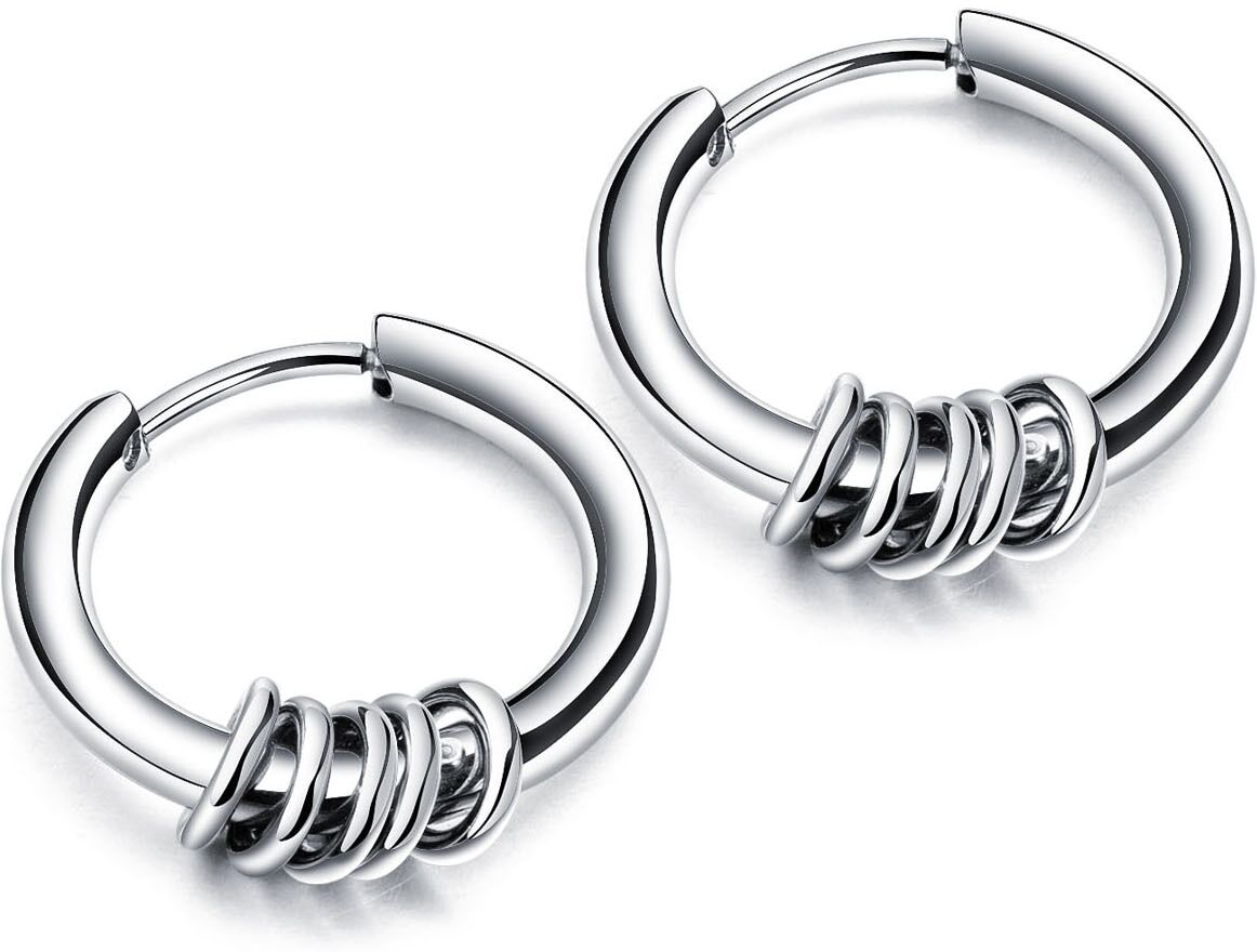 Paar Creolen FIRETTI "Schmuck Geschenk Circles", silber (edelstahlfarben), Ohrringe, Damen, 15mm, Edelstahl, Paar Creolen, Einhänger abnehmbar edelstahlfarben 15mm, Edelstahl