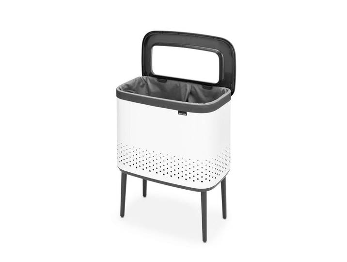 Brabantia Wäschetonne, Weiss, Metall, 60 l, 54x67x32 cm, rostfrei, Belüftungsöffnungen, recycelbar, Haushalt & Reinigung, Wäschepflege, Wäschekörbe & Tonnen