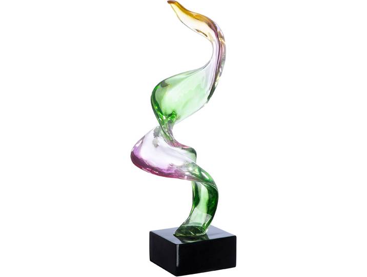 Skulptur CASABLANCA BY GILDE Skulptur Abstrakt Twirl , bunt (grün, lila), B:16cm H:40,5cm T:9,5cm, Kunstharz, Dekofiguren, Skulptur