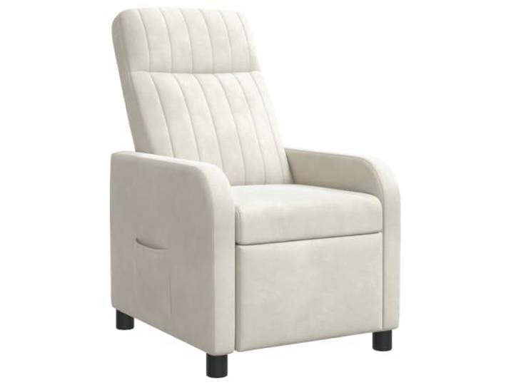 YUTAASU Recliner Chair Cream Velvet Adjustable Polyester Velvet, Metal Frame, 115-160 Degree Recline, Easy Clean, Living Room