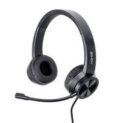 LINDY 20439 On Ear Headset kabelgebunden Stereo Schwarz Headset, Lautstärkeregelung, Mikrofon-Stummschaltung Computer