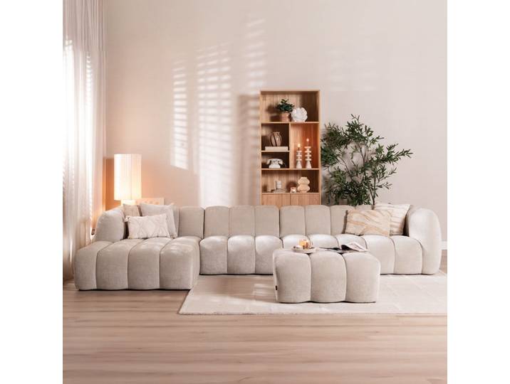 Bronx71 Ecksofa Luca XL Chenille sand links