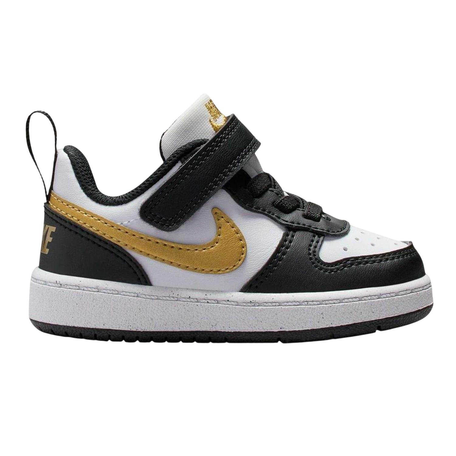 Nike - "Court Borough" Sneaker für Kinder, Leder (Schwarz/Gold)
