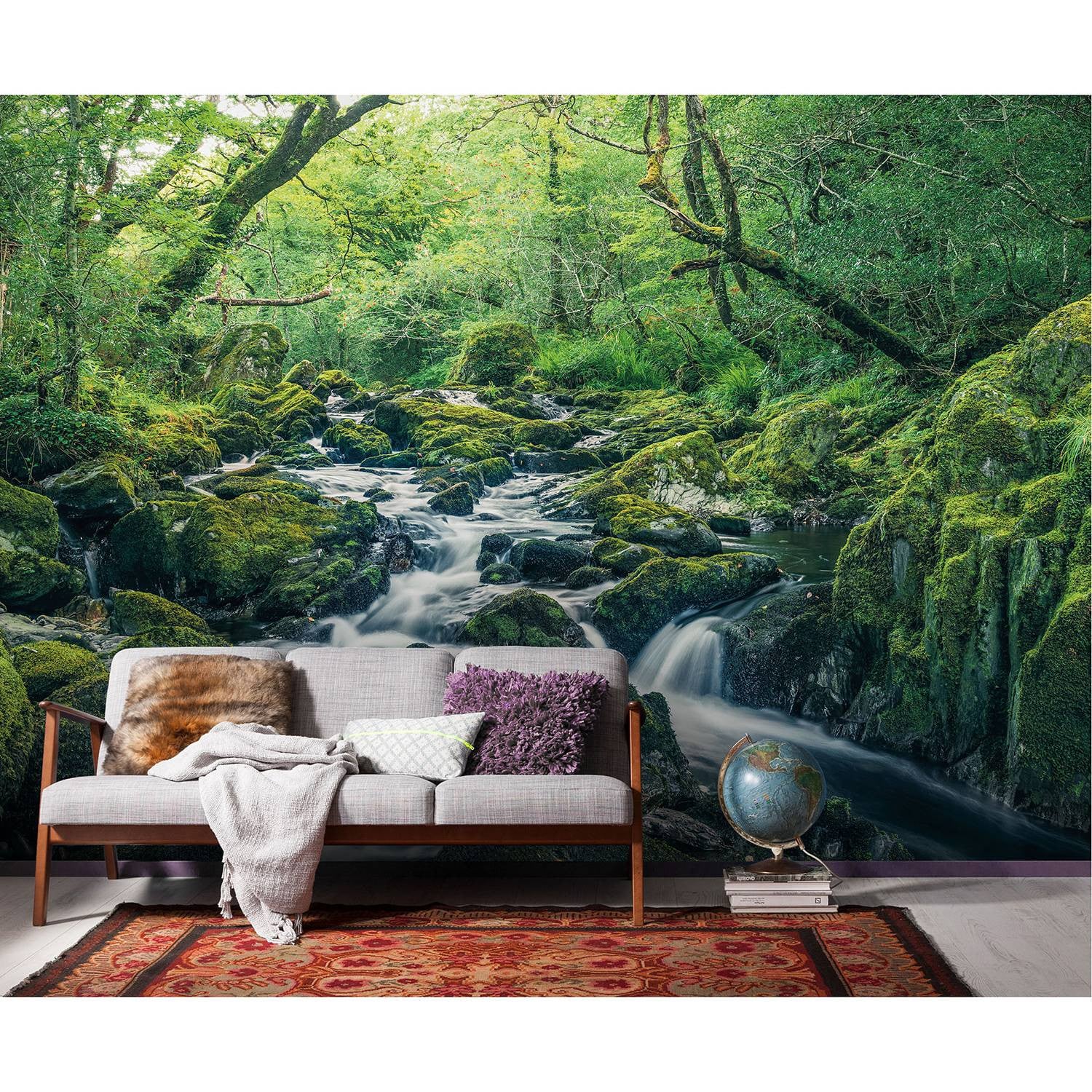 home24 Fotobehang Green Tales Breedte: 400 cm, Hoogte: 250 cm