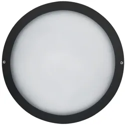 Frisch-Licht LED Außenwandleuchte Ø27cm, IP65, 12W, 4000K, 1500lm, rund, Abdeckung opal, schwarz FL-AL20204.1584