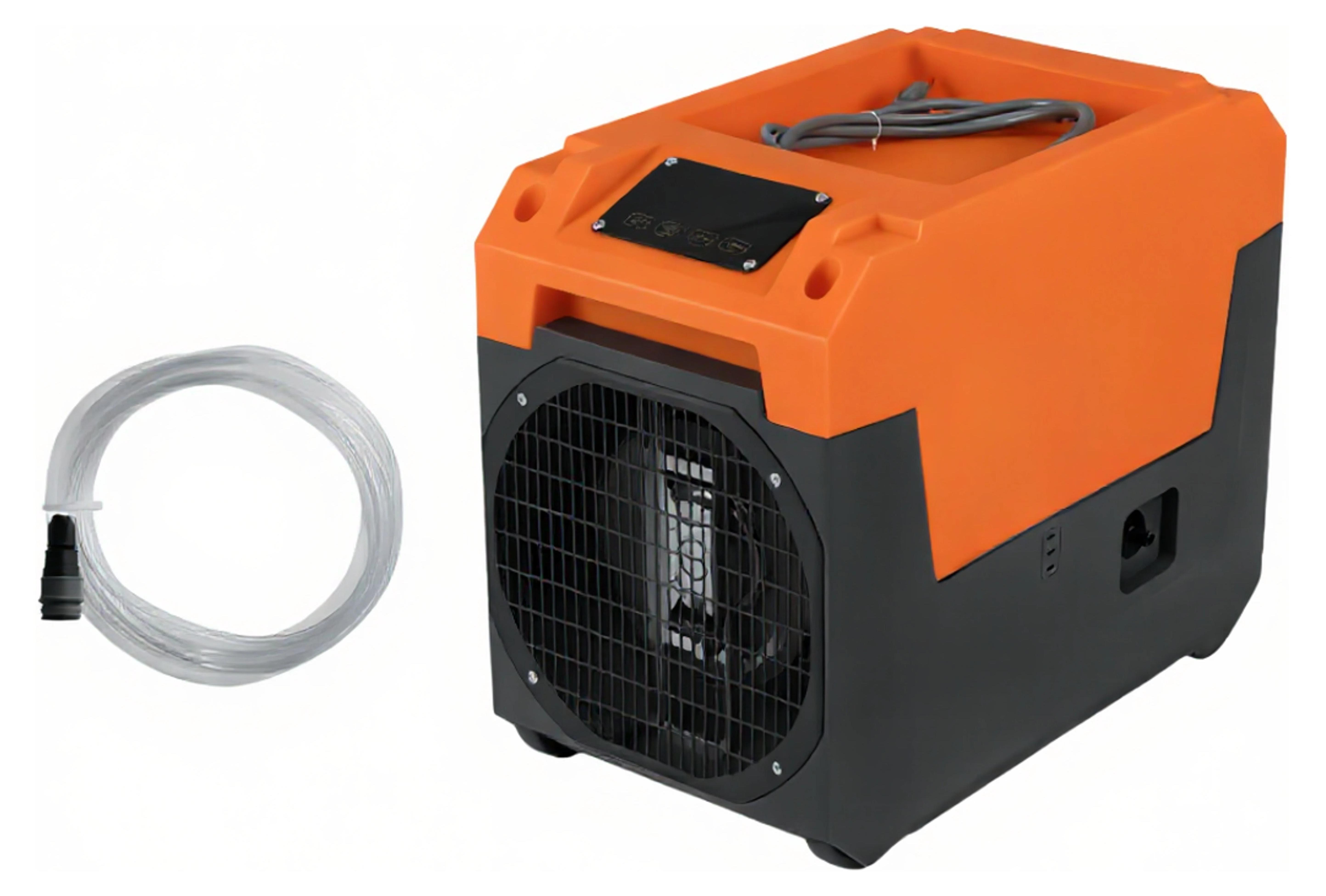 KOMFOTTEU Gewerblicher Luftentfeuchter, 60 L/Tag Entfeuchter mit Pumpe & Ablaufschlauch, Raumentfeuchter für 200 m² Räume mit LED-Anzeige, Timer & automatischer Abtauung, tragbares Trocknungsgerät mit Rädern