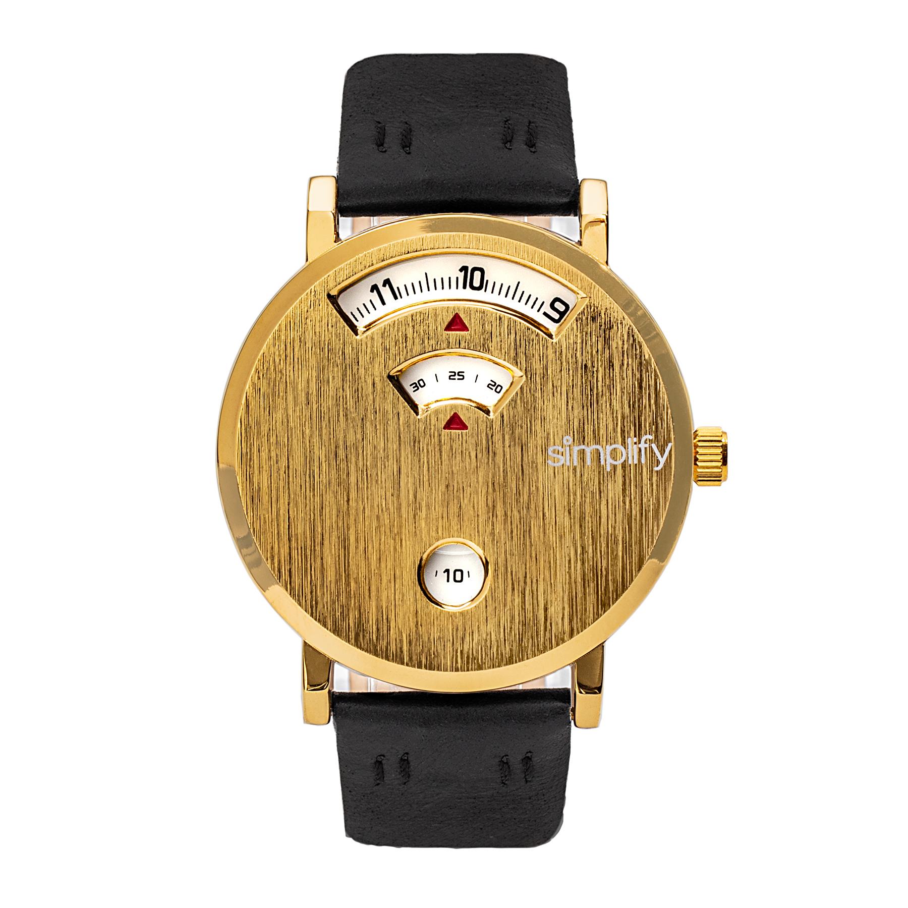 Vereenvoudig de 7000 lederen band horloge