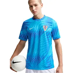 NIKE HNS Kroatien Dri-FIT kurzarm Aufwärmshirt 2026 Herren 447 - chlorine blue/hyper royal/white M