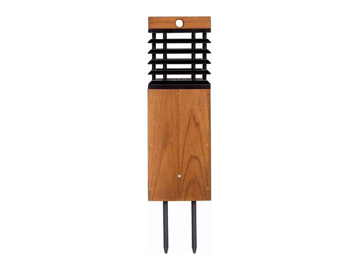 Les Jardins LED-Solarwegeleuchte Tekura, teak/grau, Spieß dimmbar, Holz hell, Holz, Sockelleuchte