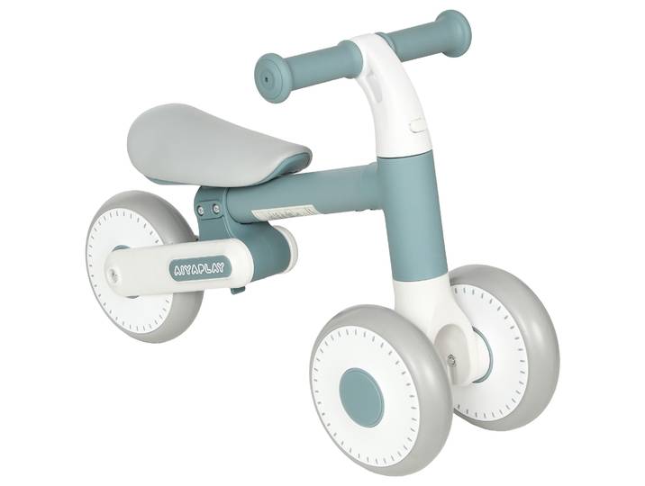 AIYAPLAY Opvouwbare kinderloopfiets met stille EVA-wielen en verstelbaar zadel, 1-2 jaar, blauw