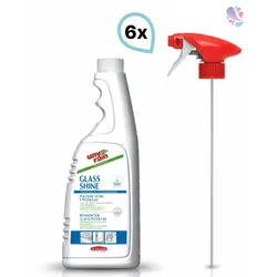 Neutraler Reiniger für Glas & Plexiglas, ECOLABEL, 6 x 750 ml Flasche, pH-neutral, materialschonend, sehr ergiebig