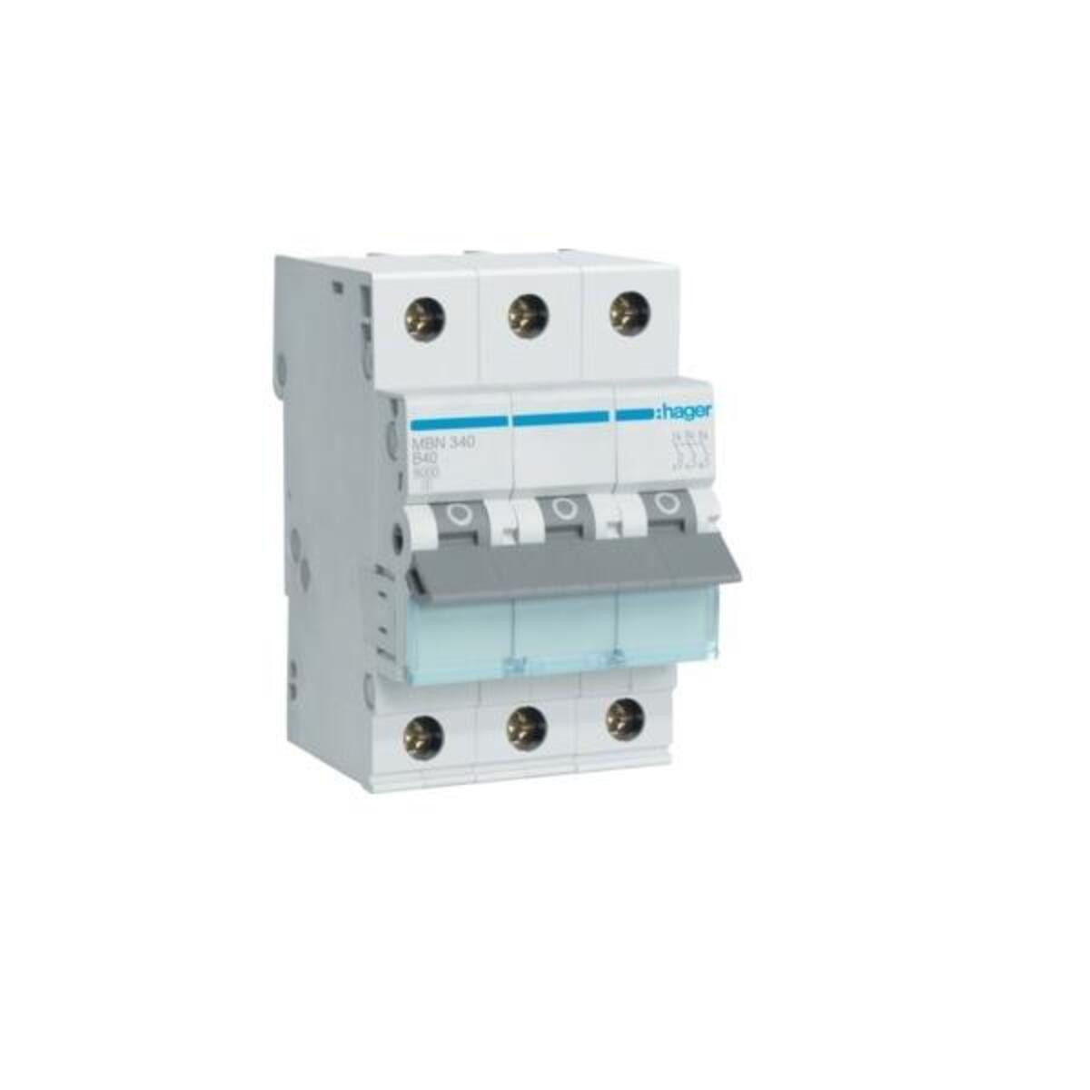 Hager stroomonderbreker MBN340, 3-polig, 6kA, B-karakteristiek, 40A