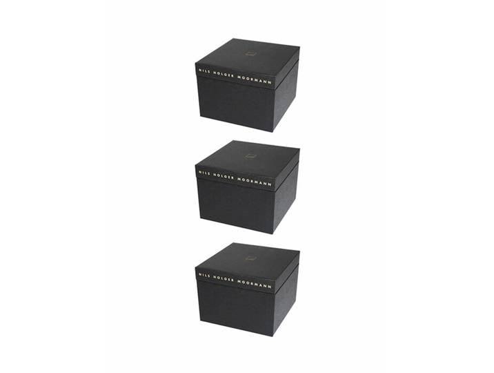 Nils Holger Moormann Archivbox für FNP Regal, 3-er Set Karton schwarz, Designer Nils Holger Moormann, 32.5x21.6x34 cm