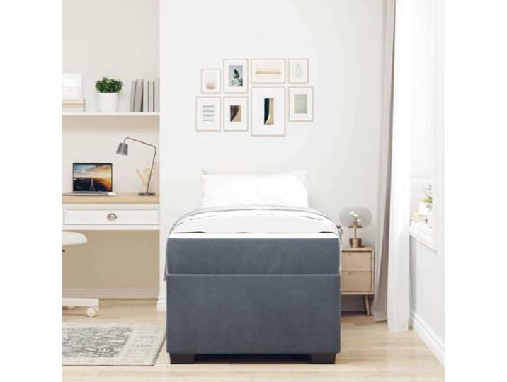 KTHLBRH Einzelbett dunkelgrau 80 x 200 cm Stoff Eleganter Samt, robuste Struktur, leicht zu kombinieren, rechteckige Form