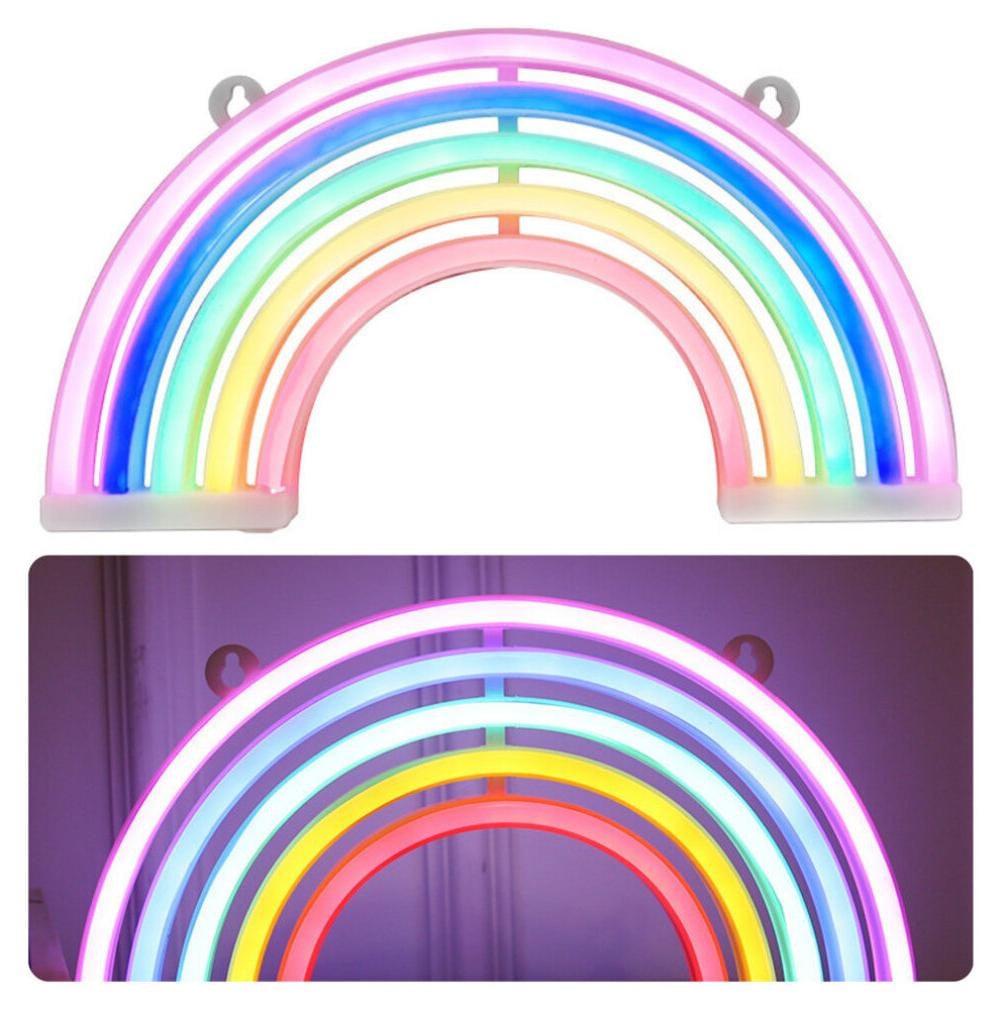 Leantoys Decoratief Neon Rainbow Led Nachtlampje voor Kinderkamer en Slaapkamer