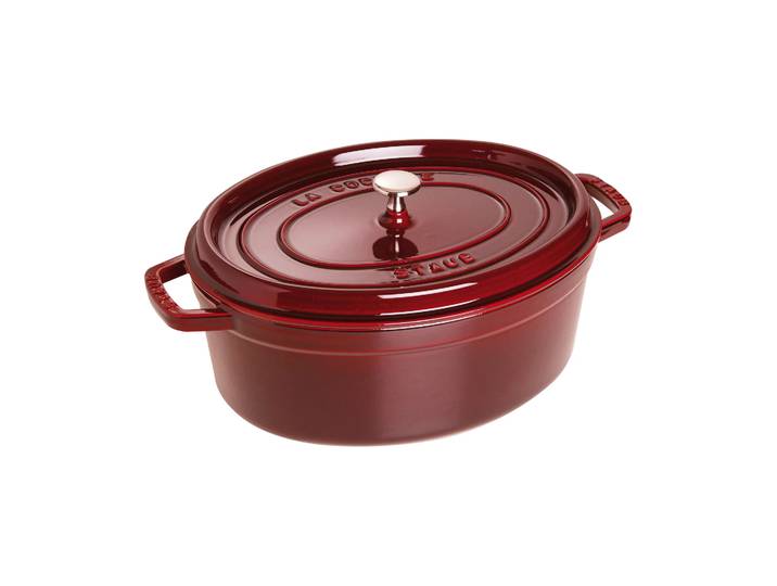 STAUB Staub La Cocotte ovaler Topf Gusseisen 6,7 L. Granatrot