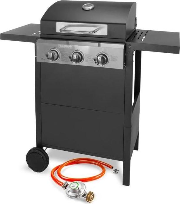 Gasgrill Fieldmann FZG 3003, 3 Brenner, 49,5 x 36 cm Grillfläche, mit Thermometer, 107 x 53 x 110 cm