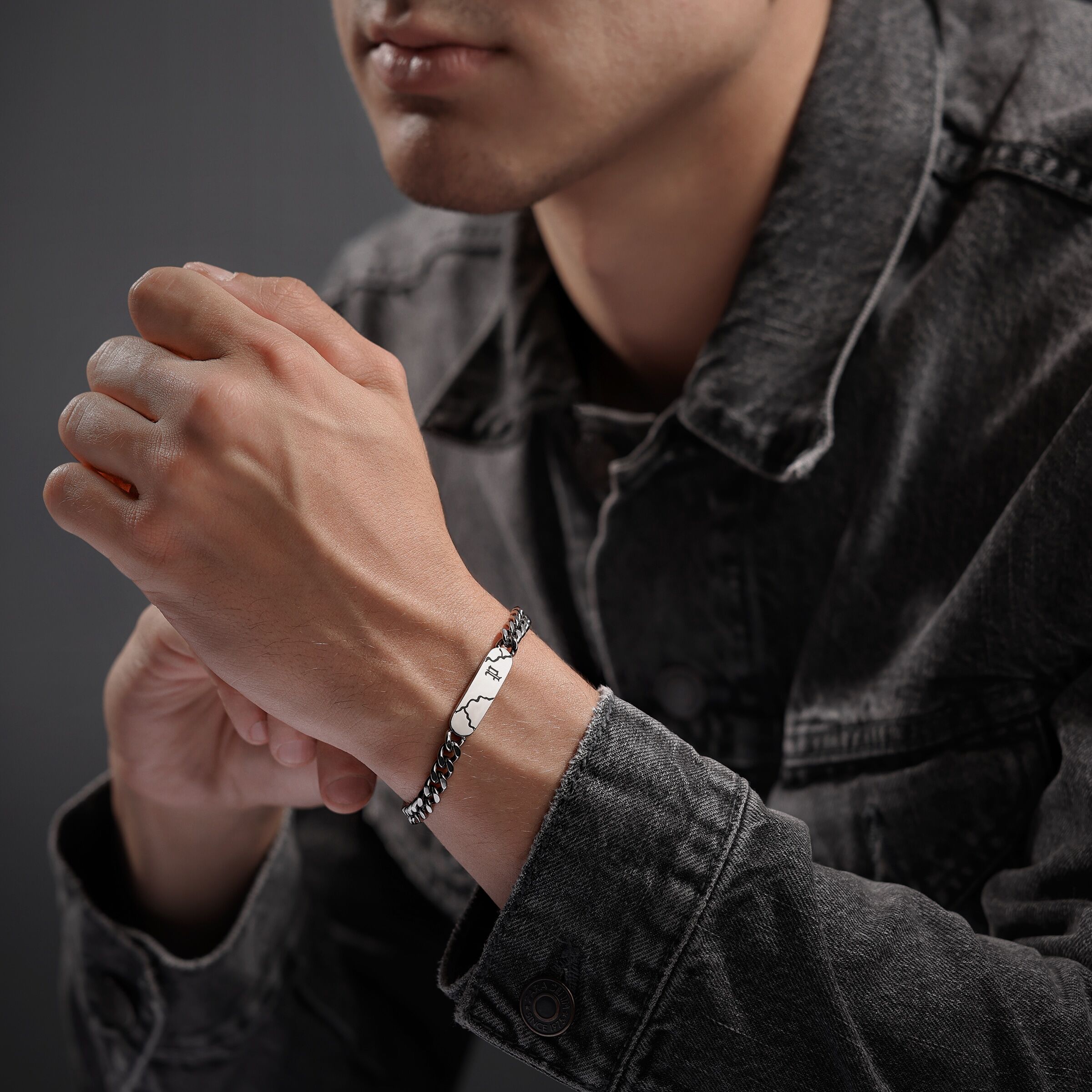 Armband POLICE "Fracture", silber (edelstahlfarben), Armbänder, 22,5cm, Edelstahl, Armband