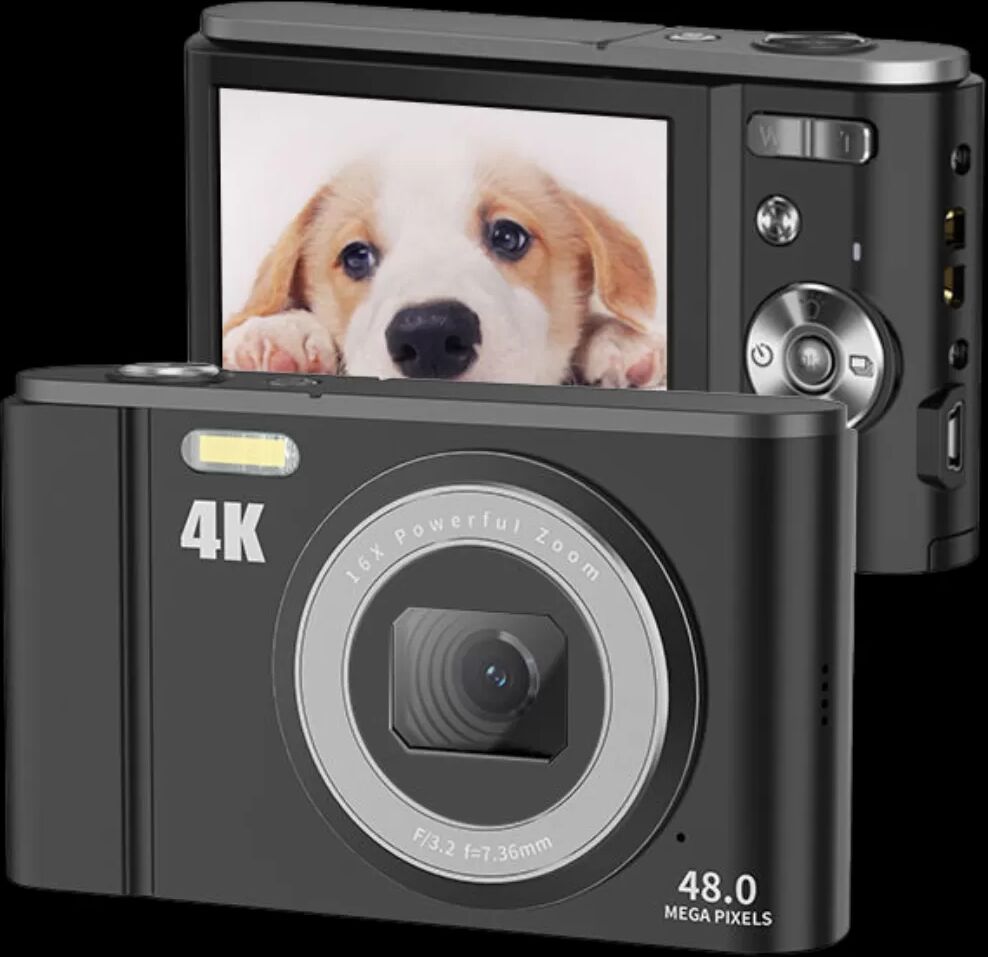 INF Appareil photo numérique 48MP, zoom 16x, vidéo 4K