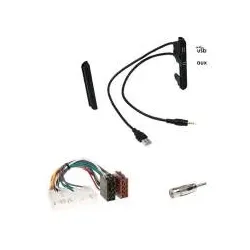 Einbauset 2-DIN Radioblende mit AUX USB + Adapterkabel für Toyota Celica High...