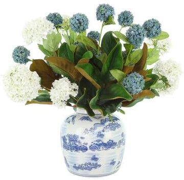Creative Labs Viburnum and Magnolia Arrangement in Decorative Ceramic Vase