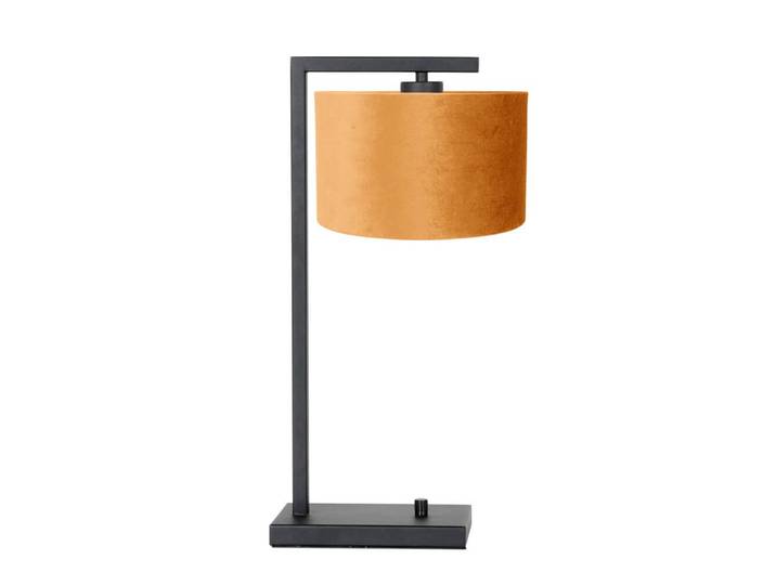 Bureaulamp Stanger zwart met goud velvet Steinhauer - 7123ZW