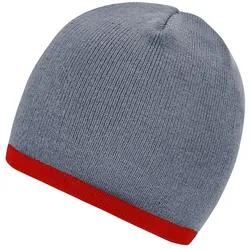 Beanie Kontrast "MB7584" - light-grey/burgundy