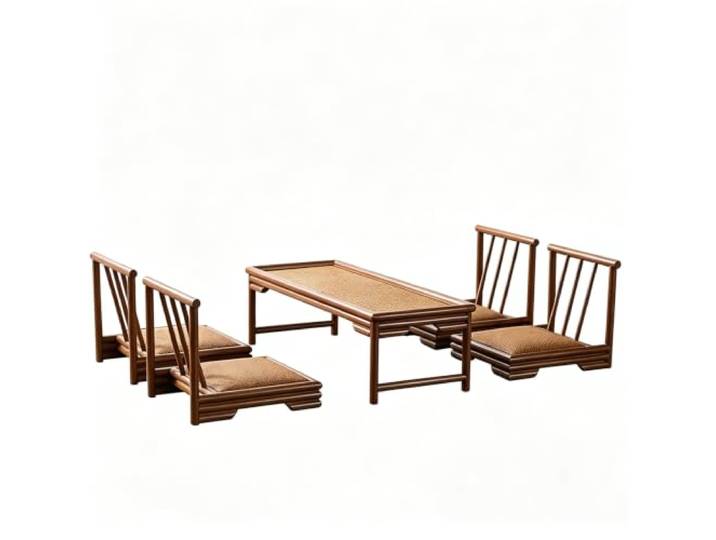 Couchtisch,Massivholz Teetisch,Beistelltisch,Bodentisch,Wohnzimmertisch ﻿Keine Montage erforderlich,Tischbeine aus Massivholz,für Boden Sitzen,Tatami-Tisch(F)