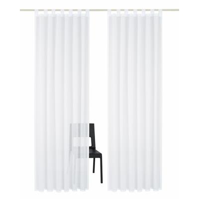 Gardine OTTO HOME "REGINA, Schlaufen, transparent, 2er-Set" Gr. 2, weiß, B:140cm H:175cm, Polyester, Gardinen, Gardine, Vorhang, Fertiggardine, 2-er Set, transparent, modern