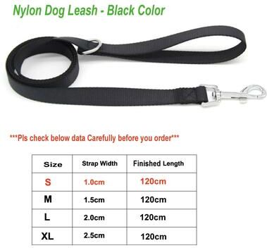 Uplifted Finds Classic Adjustable Nylon Pet Collar dog Leads Black xs