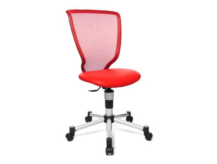 Topstar 71487S01 Titan Junior, Schreibtischstuhl, Kinderdrehstuhl, Jugenddrehstuhl, Netzrückenlehne und Bezugsstoff rot
