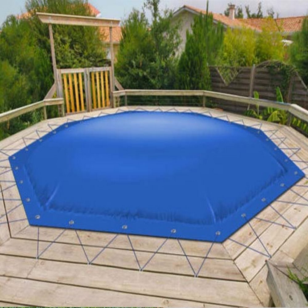 Aufblasbare Poolabdeckung Achteck Pool 500 x 500 cm I Achteck 5 x 5 m I blau