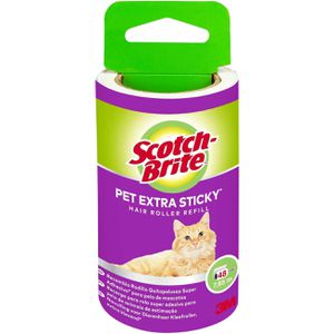 3M Fusselrolle-Ersatzrolle Scotch-Brite Pet Extra, Sticky, 48 Blatt pro Rolle, Rollenbreite 10,3 cm
