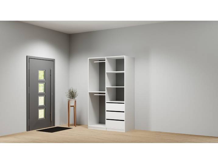Kleiderschrank Aufbewahrungssystem Premium Dekore Weiß­grau