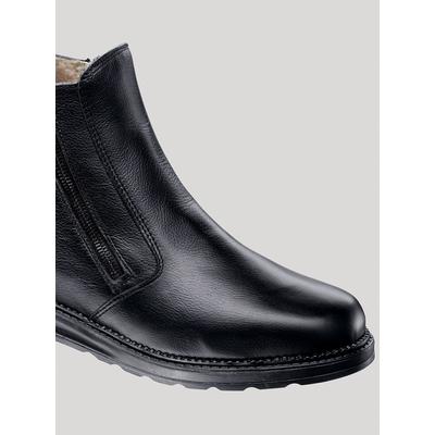 Reißverschlussstiefel HELIX, Damen, Gr. 43, Lammwolle, schwarz, Glattleder, Schuhe Reißverschlussstiefel