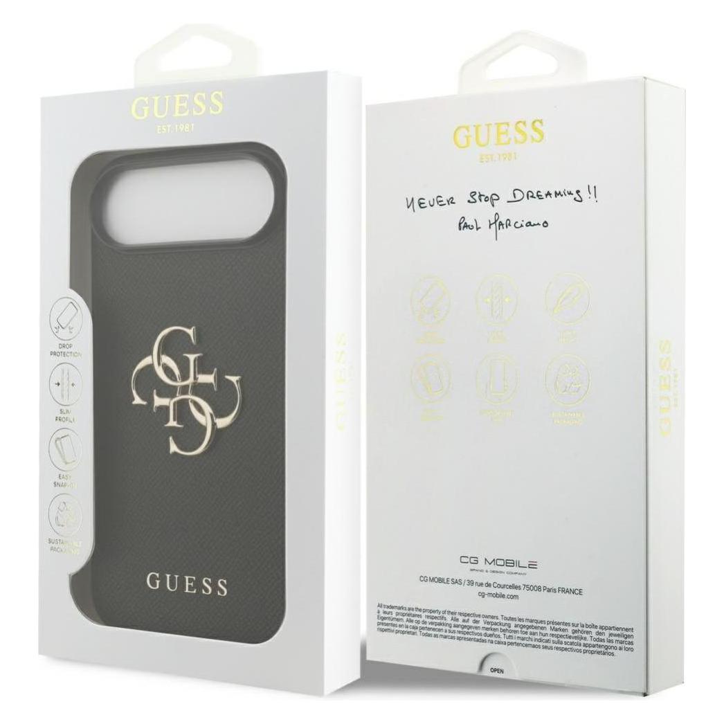 Guess - Hardcase 4G Grained Big and Classic Logo (GUHCP17MPGT4MBK) - iPhone 17 Air - Black (Apple iPhone 17) (GUHCP17MPGT4MBK)
