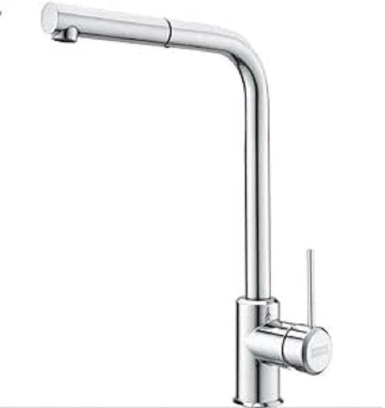 Famanu Küchenarmatur L-Model mit Ausziehsprühkopf - 360° drehbar - Chrom