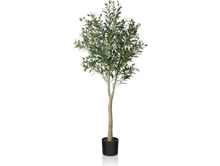 Künstlicher Olivenbaum 150 cm, Grün, Kunststoff, 152.4 cm, Dekoration, Blumen & Blumentöpfe, Kunstpflanzen
