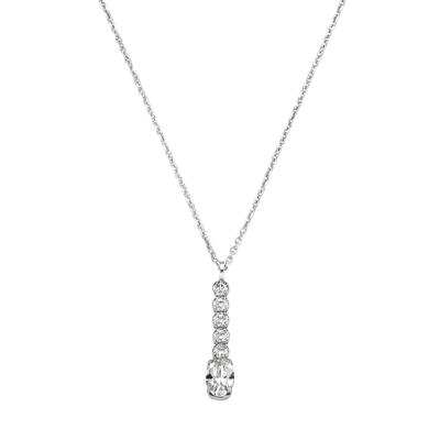 Kette mit Anhänger SMART JEWEL "Anhänger mit Kristallsteinen, Silber 925", weiß, Halsketten, Damen, 45cm, Silber 925 (Sterlingsilber)