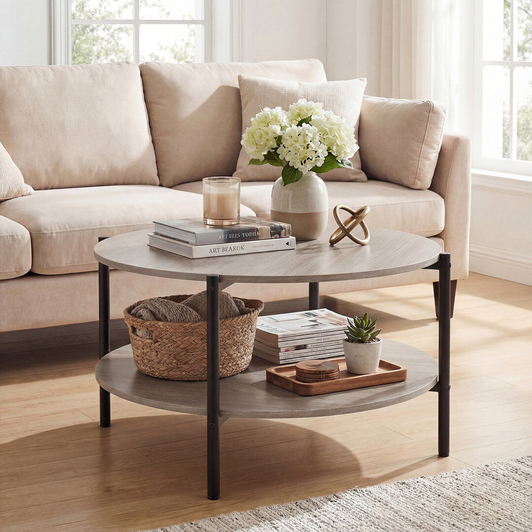 17 Stories Coffee Table with Storage Grey 47cm H X 85cm W X 85cm D