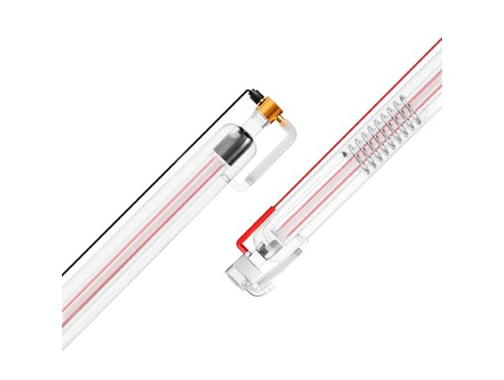 VEVOR 60 W CO2-Laserröhre, 1250 mm Länge, 55 mm Durchmesser, Borosilikatglas-Laserschneidröhre mit Metallkopf, 5000–6000 Std. Drähte vorverdrahtet für Lasergravierer, Gravur- und Schneidemaschine