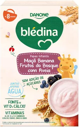Blédina Puré de M,anzana/Plátano/Frutos Del Bosque/Avena +8 meses 200g