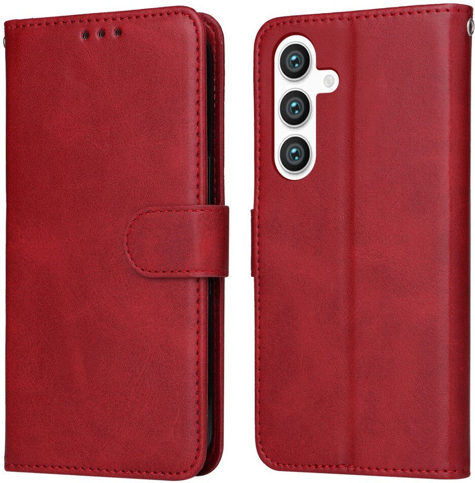 Samsung Galaxy S25 - EIDERWOOD Vegansk Læder Flip Cover - Rød